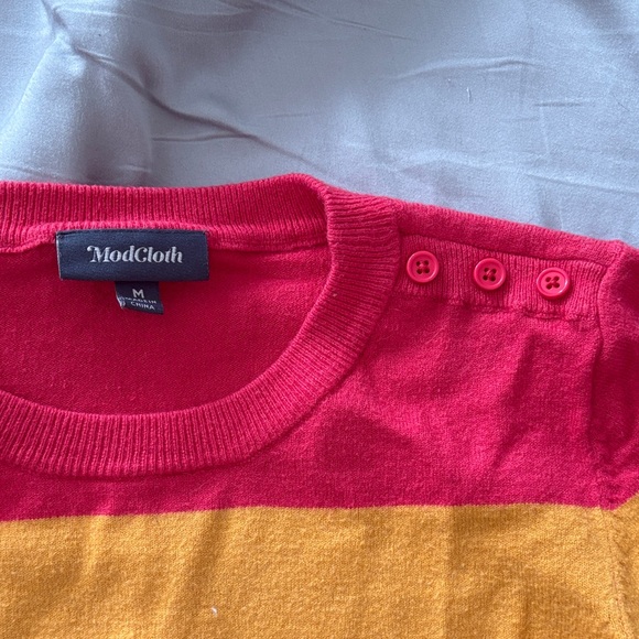 Modcloth Multicolor Striped Crewneck Sweater - Picture 2 of 3